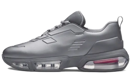 PRADA Collision Casual Shoes Men's Low Top Gray White Steel