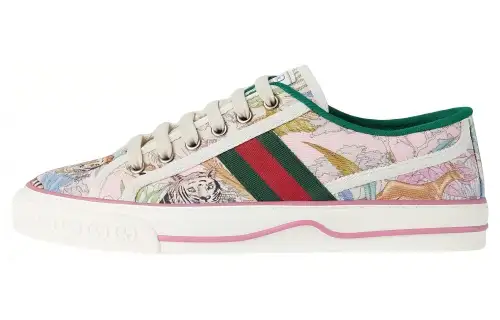 GUCCI Tennis 1977 Tiger Year Collection Casual Low top Stylish Skateboarding Shoes Women's White