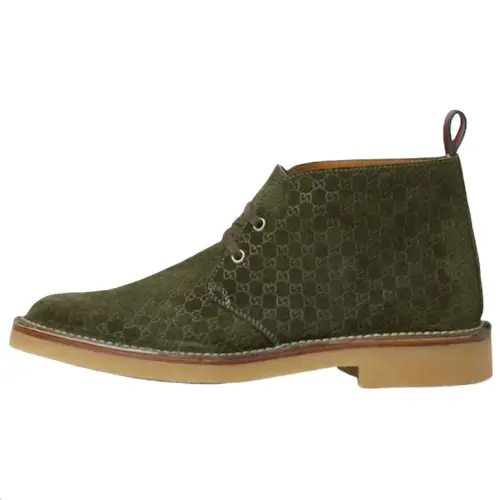 GUCCI Web Ankle Boots Men's Green