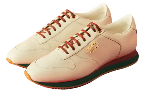 PALACE x GUCCI Double G Leather Low top Casual Shoes Women's White