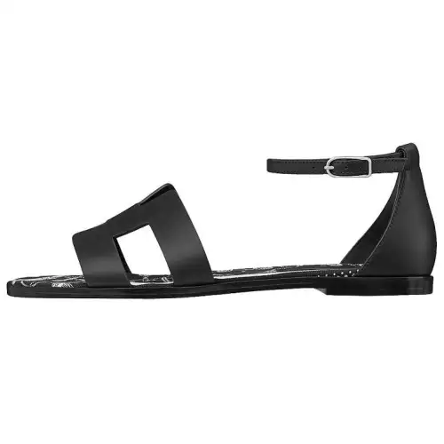 HERMES Santorini One Strap Sandals Women's Black