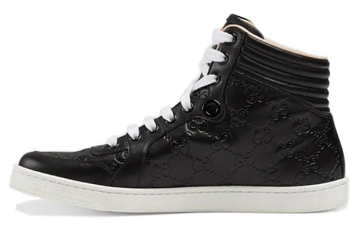 GUCCI Skateboard Shoes Women's High Top Black