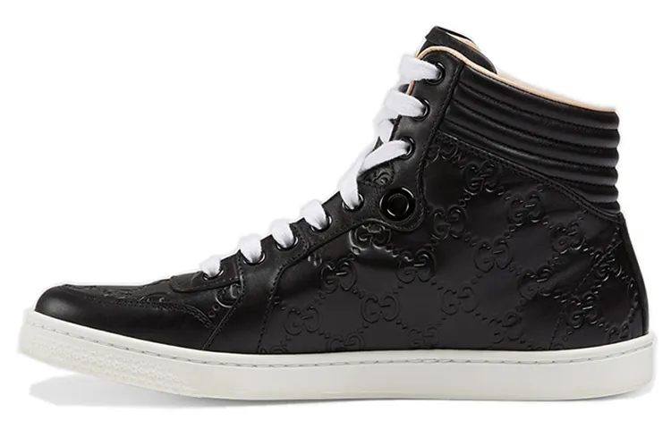 GUCCI Skateboard Shoes Women's High Top Black