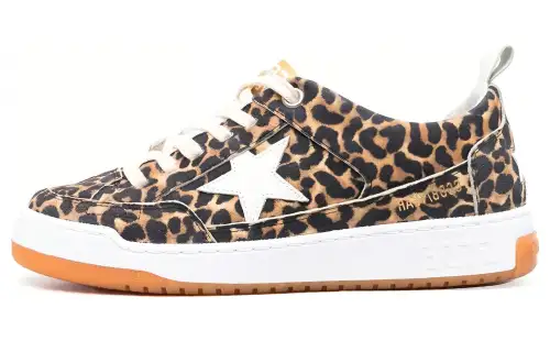 Golden Goose Leather Leopard-print Sneakers