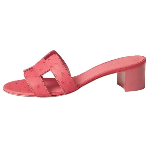 HERMES Oasis Slide Slippers 5cm Women's Pink