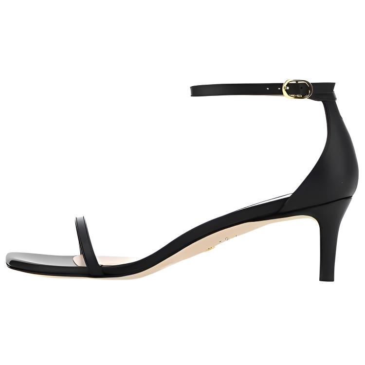 Stuart Weitzman/SW Leather Casual One Strap Sandals Women's Black