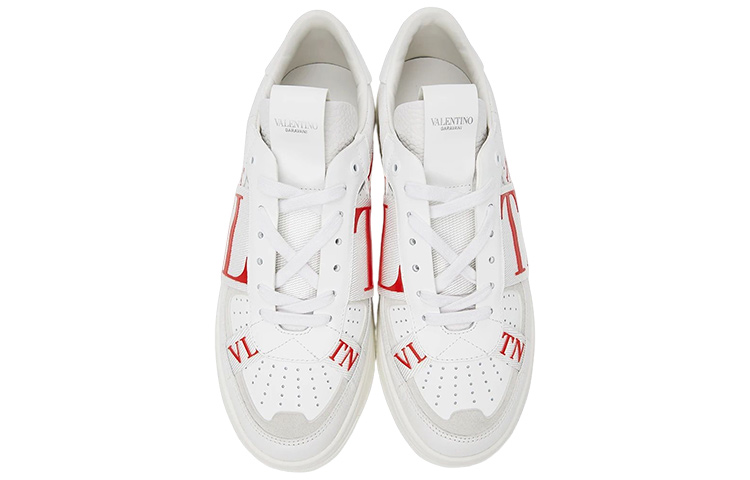 Valentino VL7N Leather Low top Stylish Skateboarding Shoes Women's White Red