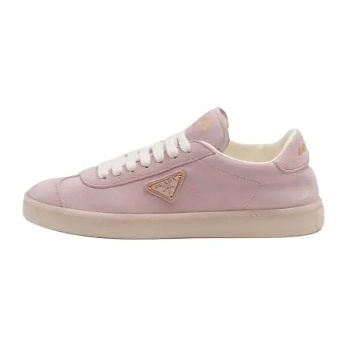 PRADA Suede Low top Skateboard Shoes Women's Pink