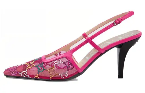 GUCCI Fashion Slim Heel High Heels 7.5cm Women's Fuchsia