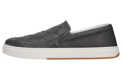 Bottega Veneta Leather Casual Shoes Men's Gray