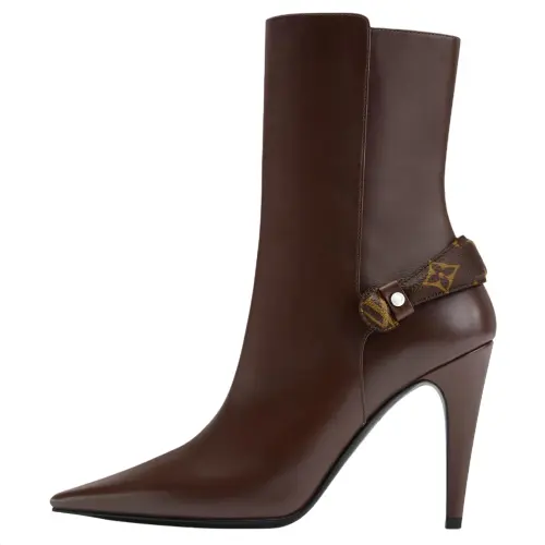 LOUIS VUITTON Legacy Calfskin Ankle Boots 10cm Women's Brown