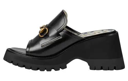 GUCCI Slide Slippers Women's Black