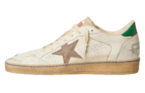 Golden Goose Ball Star Leather Low top Skateboard Shoes Men's Beige