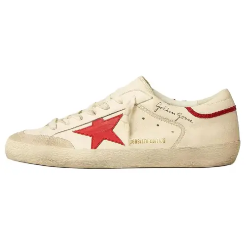 Golden Goose Super Star LTD Leather Low top Skateboard Shoes Men's Beige