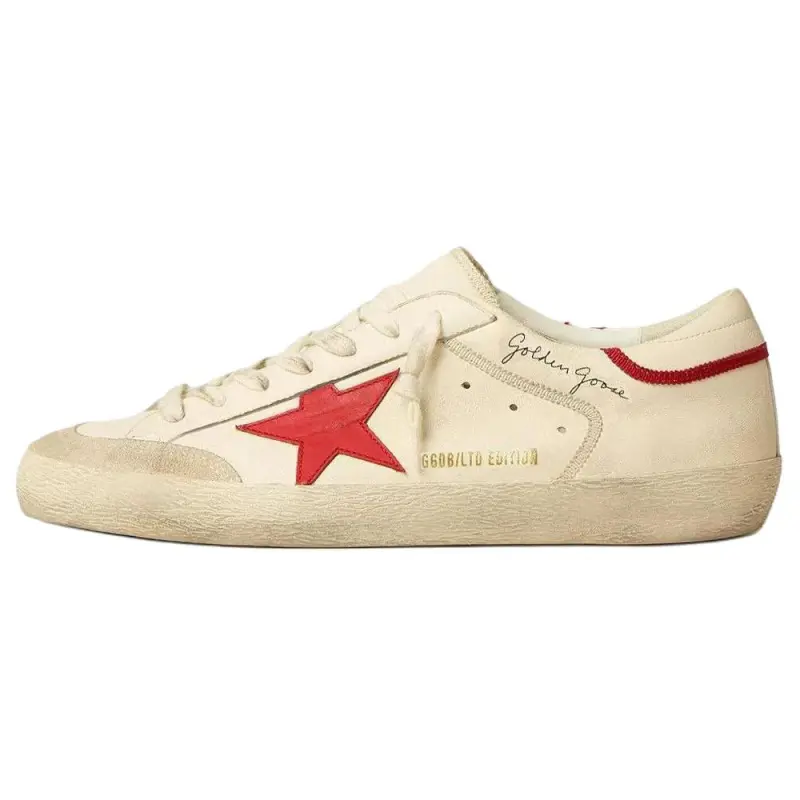Golden Goose Super Star LTD Leather Low top Skateboard Shoes Men's Beige