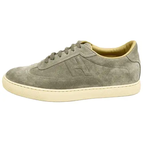 HERMES Suede Skateboard Shoes Men's Green