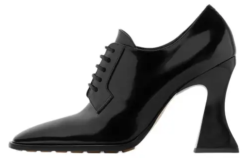 Bottega Veneta Cha Cha Leather Chunky Heel High Heels 10cm Women's Black