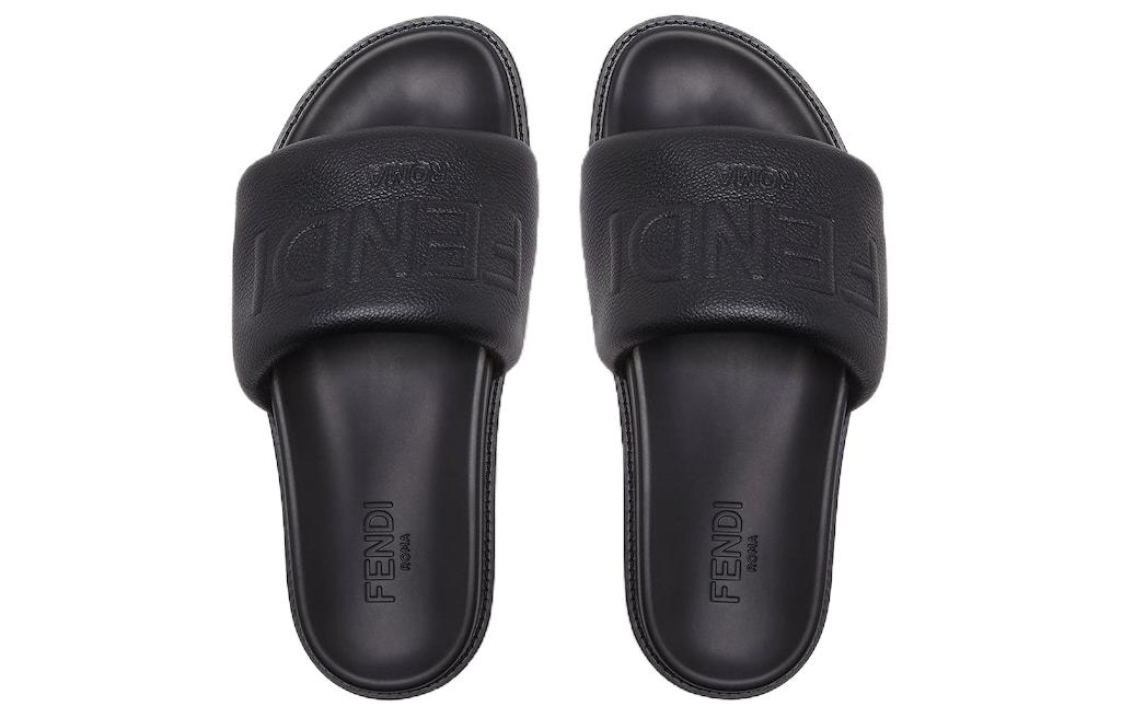 FENDI Roma Logo Embossed Slides