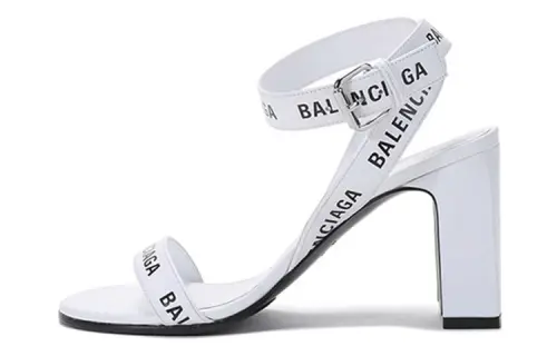 Balenciaga One Strap Sandals Women's White Black