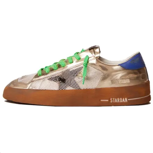Golden Goose Stardan Lab Low top Stylish Skateboarding Shoes Women's Blue Brown