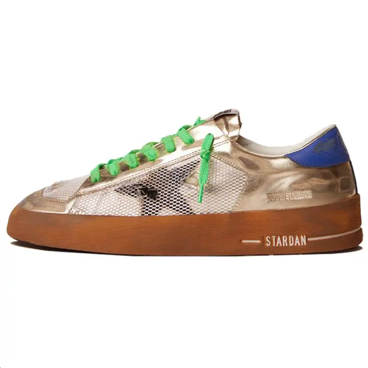 Golden Goose Stardan Lab Low top Stylish Skateboarding Shoes Women's Blue Brown