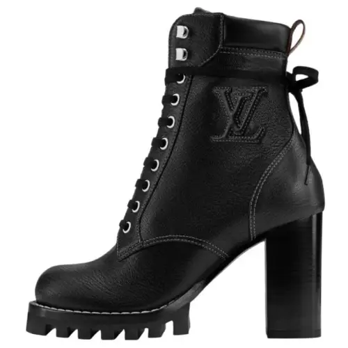 LOUIS VUITTON Star Trail Ankle Boots 8cm Women's Black
