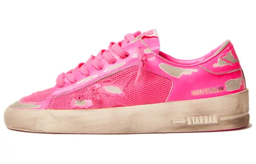Golden Goose Stardan Stylish Skateboarding Shoes Men's Neon Pink