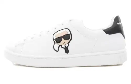 KARL LAGERFELD / Karl Lagerfeld Jeans Cow Leather Low top Skateboard Shoes Men's White