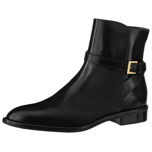 LOUIS VUITTON Cow Leather Ankle Boots Women's Black