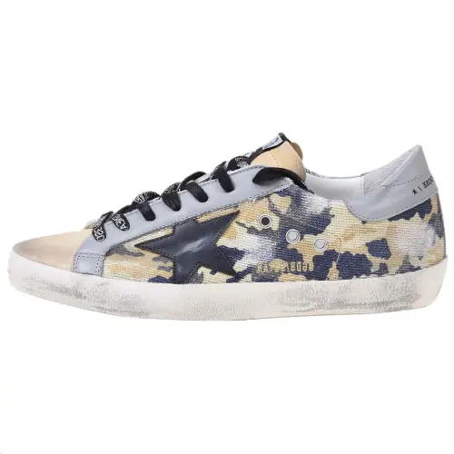 Golden Goose Super Star Low top Stylish Skateboarding Shoes Men's Light Umber Distressed