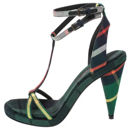 Burberry One Strap Sandals 10.5cm Women's Green