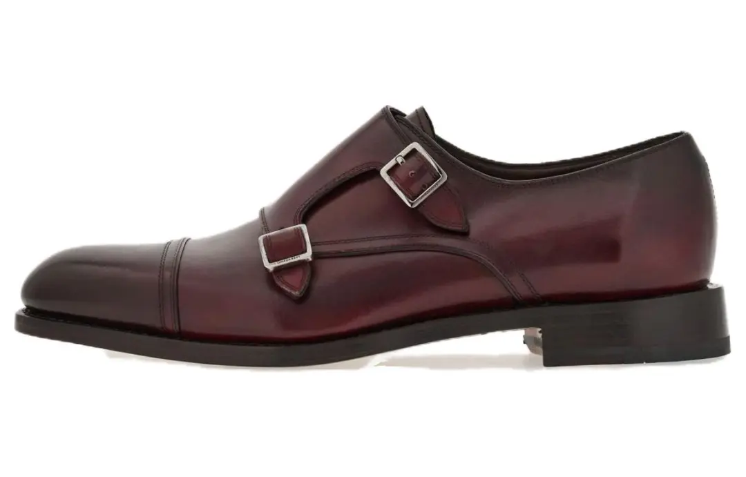 FERRAGAMO Leather Dress Shoes Men's Red