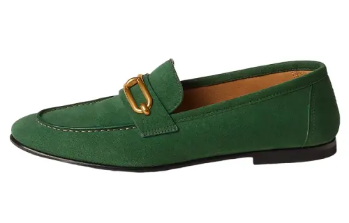 HERMES Colette Suede Women's Casual Shoes Women's Green