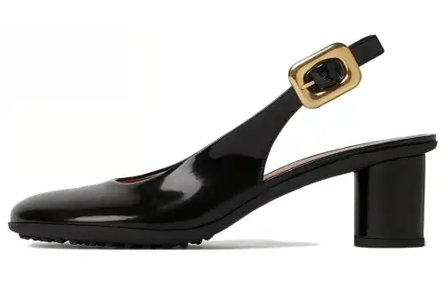 Bottega Veneta Atomic Leather Chunky Heel High Heels 5CM Women's Black