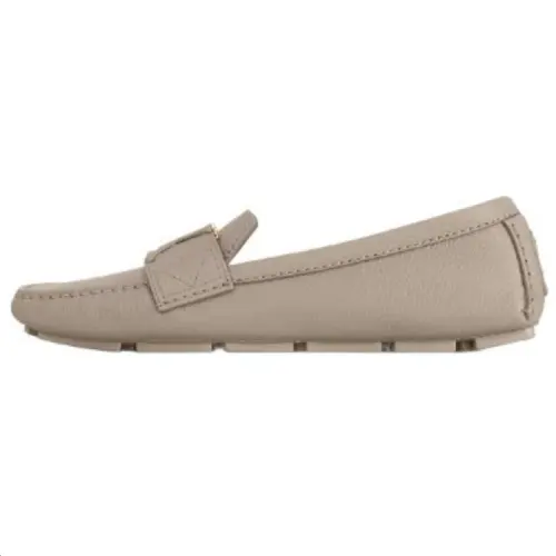LOUIS VUITTON Capri Calfskin Loafers Women's Gray