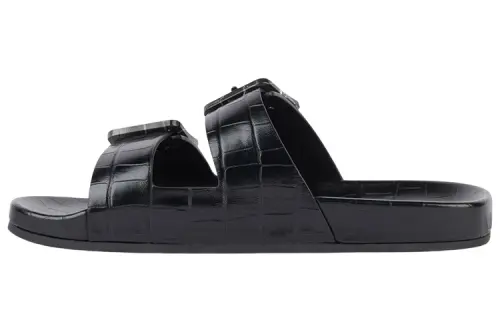 Balenciaga Mallorca Sandal Black Crocodile Embossed