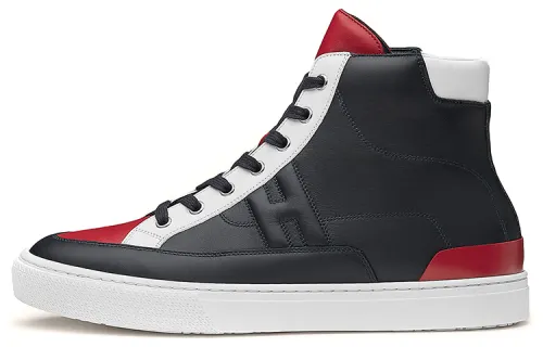 HERMES District High top Stylish Skateboarding Shoes Men's Black Red White