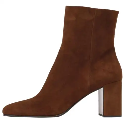 PRADA Leather Ankle Boots 8.5cm Women's Brown