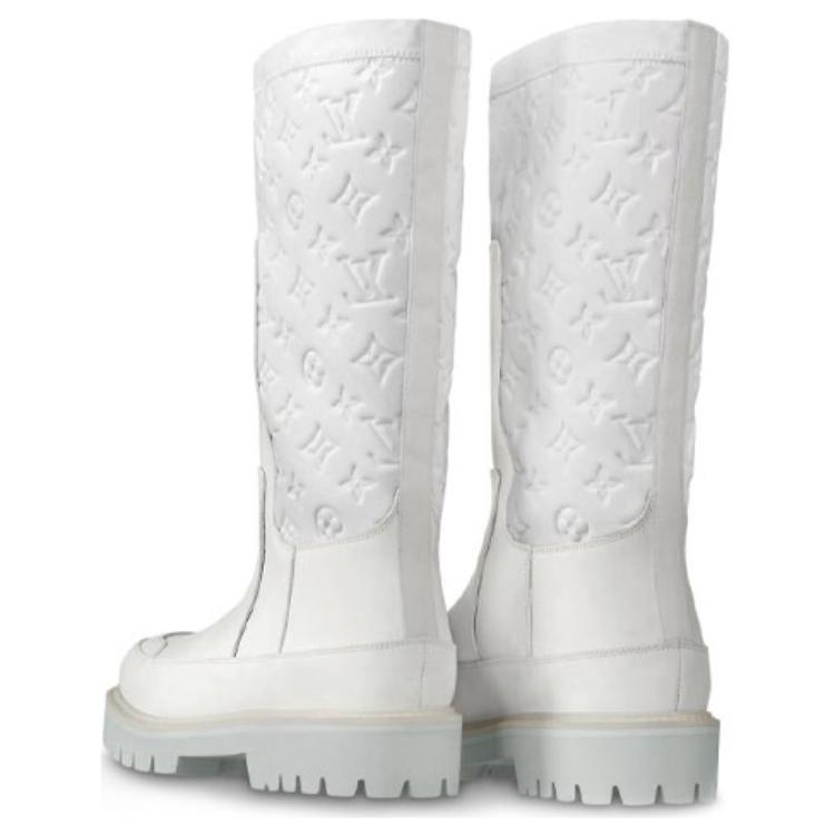 LOUIS VUITTON Laureate Knee high Boots Men's White