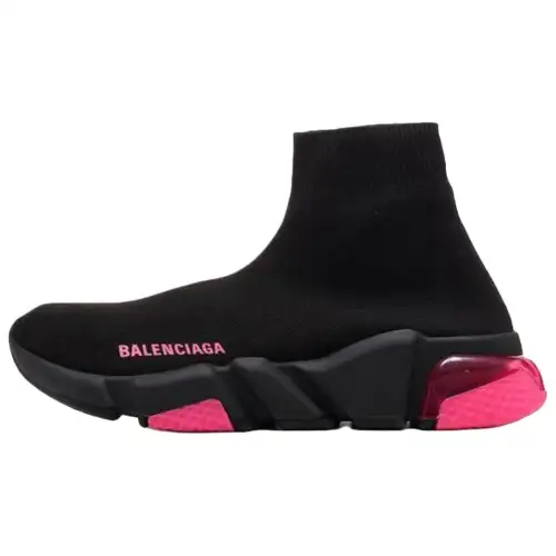 Balenciaga Speed Trainer Black Pink Clear Sole Women's
