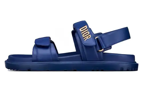 DIOR DiorAct Leather Hook and loop One Strap Sandals Women's Blue