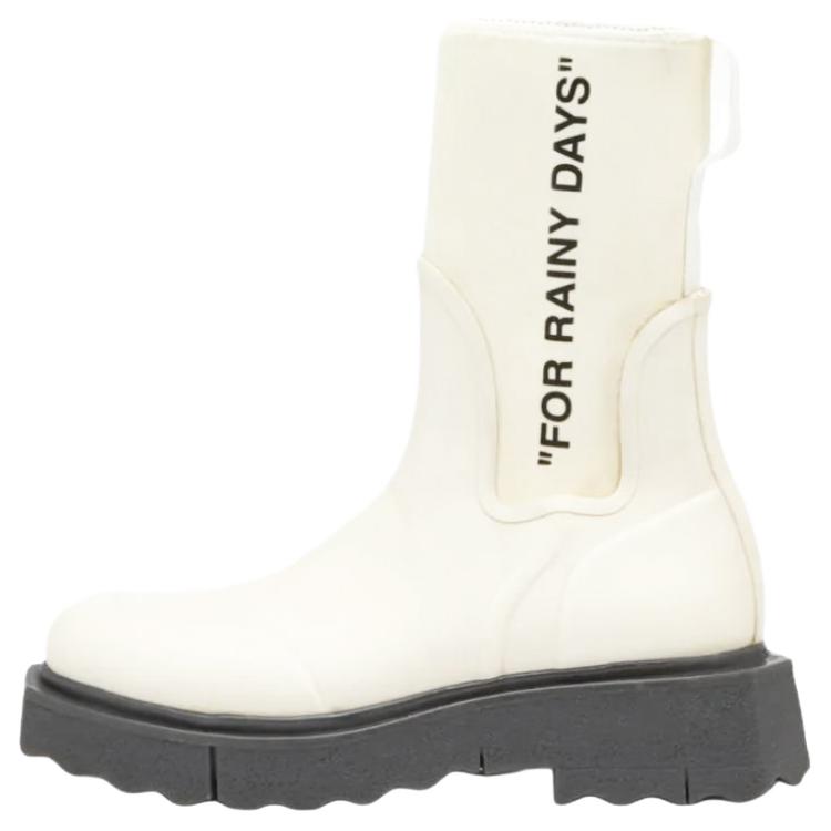 Женские ботинки OFF-WHITE со слоганом (белые)