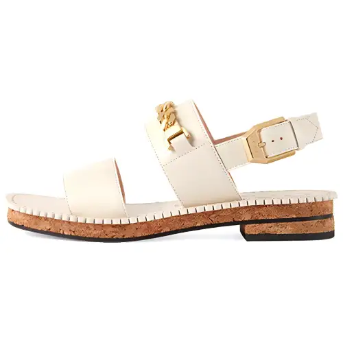 GUCCI Sylvie Chain Beach Sandals Women's White