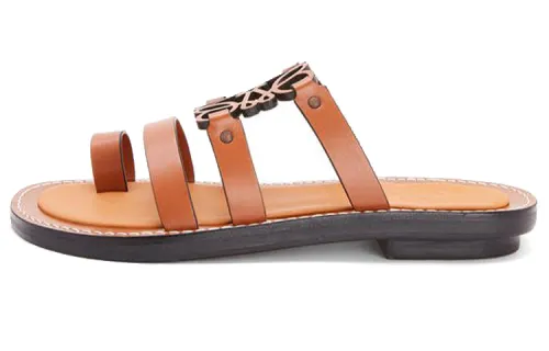 LOEWE Anagram Slide Slippers Women's Brown