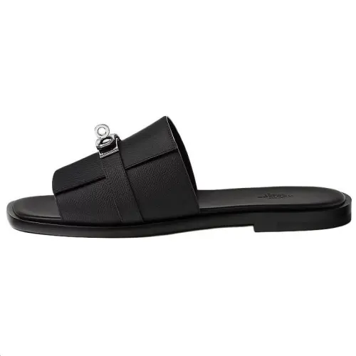 HERMES Gabriel Slide Slippers Men's Black