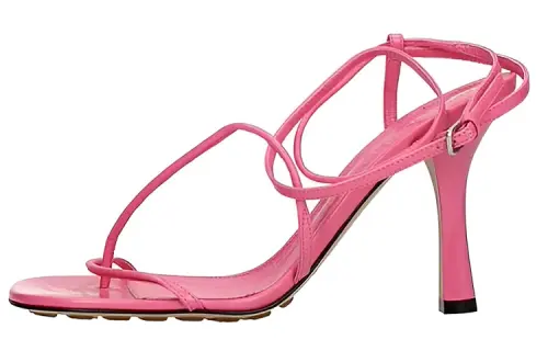 Bottega Veneta Leather One Strap Sandals Women's Pink