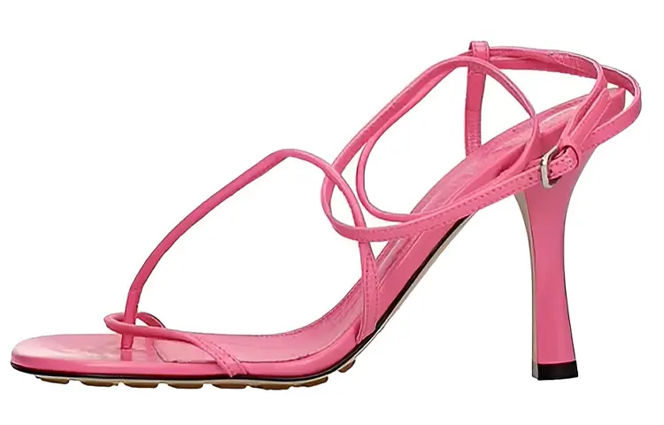 Bottega Veneta Leather One Strap Sandals Women's Pink
