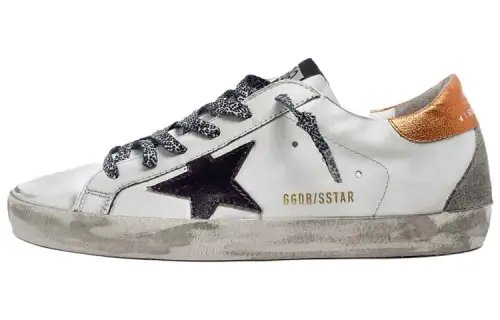 Golden Goose Super Star Casual Shoes Women's White Gold Tail Distressed