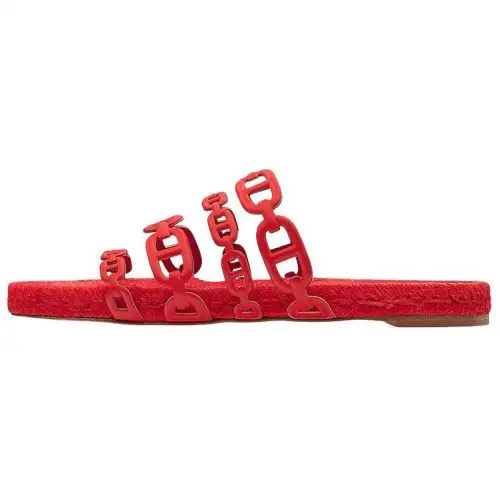 HERMES Ancone Slide Slippers Women's Red