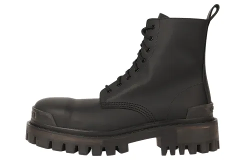 Balenciaga Strike 20mm Boots Black Rubber Effect Calfskin Women's